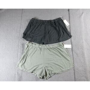 New Mate The Label Lot of 2 Womens 2XL Green Charcoal Tencel Sleep Short Organic